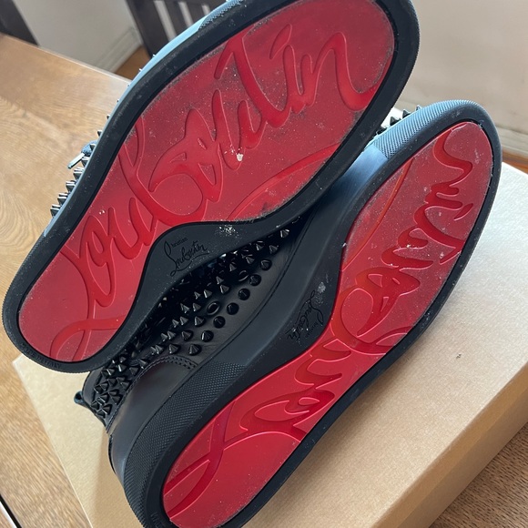 Christian Louboutin Black Orlando Flat Spiked Sneakers - Picture 6 of 16